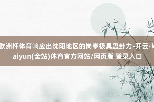 欧洲杯体育响应出沈阳地区的岗亭极具蛊卦力-开云·kaiyun(全站)体育官方网站/网页版 登录入口
