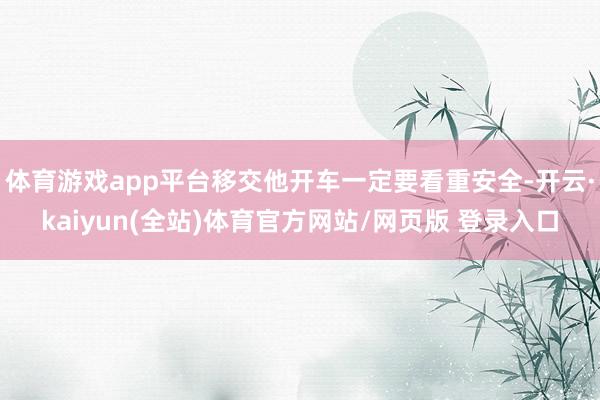 体育游戏app平台移交他开车一定要看重安全-开云·kaiyun(全站)体育官方网站/网页版 登录入口