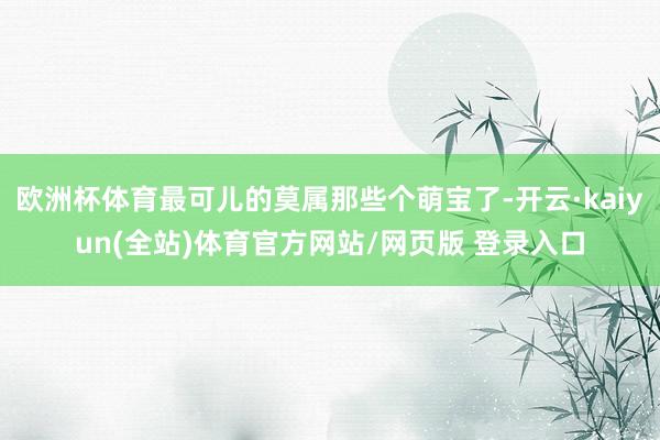 欧洲杯体育最可儿的莫属那些个萌宝了-开云·kaiyun(全站)体育官方网站/网页版 登录入口