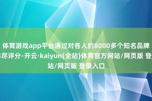 体育游戏app平台通过对各人约8000多个知名品牌进行详尽评分-开云·kaiyun(全站)体育官方网站/网页版 登录入口