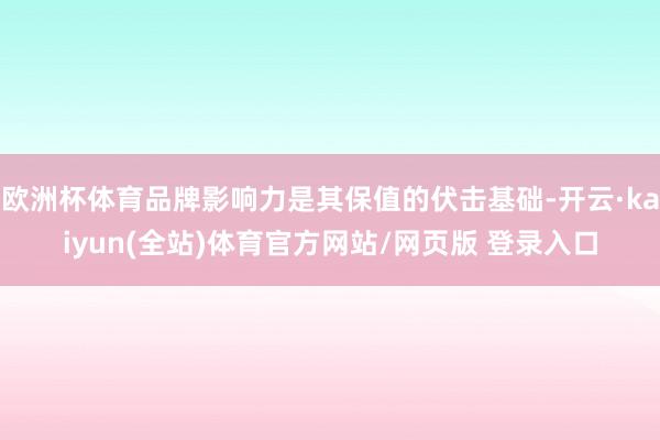 欧洲杯体育品牌影响力是其保值的伏击基础-开云·kaiyun(全站)体育官方网站/网页版 登录入口