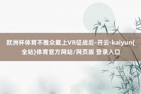 欧洲杯体育不雅众戴上VR征战后-开云·kaiyun(全站)体育官方网站/网页版 登录入口