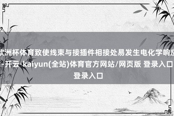 欧洲杯体育致使线束与接插件相接处易发生电化学响应-开云·kaiyun(全站)体育官方网站/网页版 登录入口