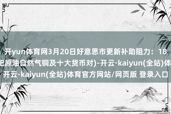 开yun体育网3月20日好意思市更新补助阻力：18品种补助阻力(金银铂钯原油自然气铜及十大货币对)-开云·kaiyun(全站)体育官方网站/网页版 登录入口