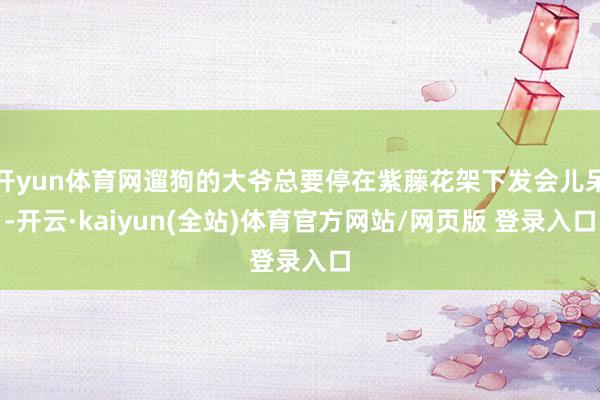 开yun体育网遛狗的大爷总要停在紫藤花架下发会儿呆-开云·kaiyun(全站)体育官方网站/网页版 登录入口