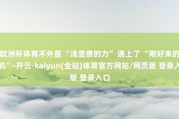 欧洲杯体育不外是 “浅显攒的力” 遇上了 “刚好来的契机”-开云·kaiyun(全站)体育官方网站/网页版 登录入口