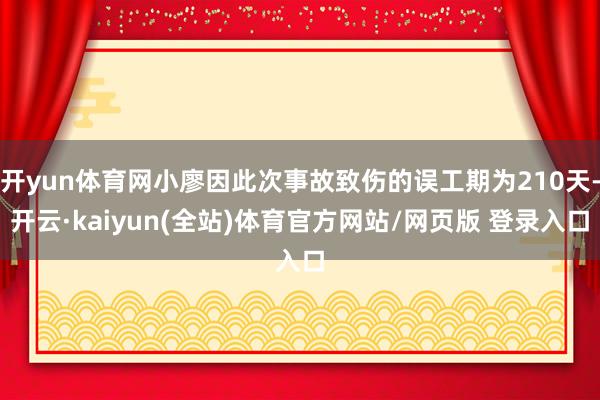 开yun体育网小廖因此次事故致伤的误工期为210天-开云·kaiyun(全站)体育官方网站/网页版 登录入口