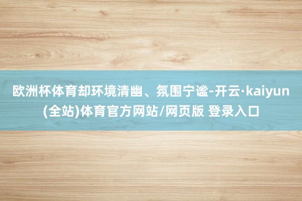 欧洲杯体育却环境清幽、氛围宁谧-开云·kaiyun(全站)体育官方网站/网页版 登录入口