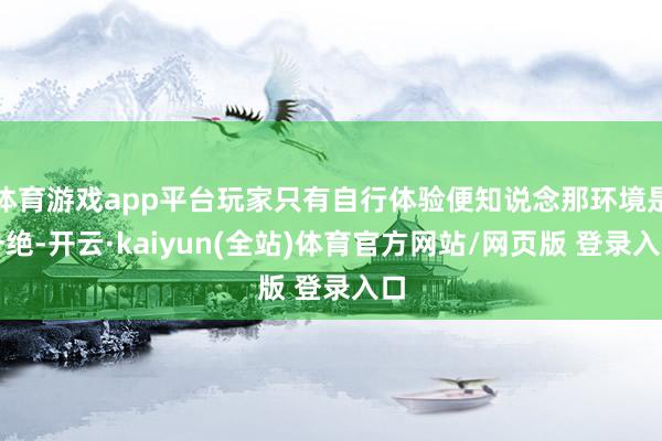 体育游戏app平台玩家只有自行体验便知说念那环境是一绝-开云·kaiyun(全站)体育官方网站/网页版 登录入口