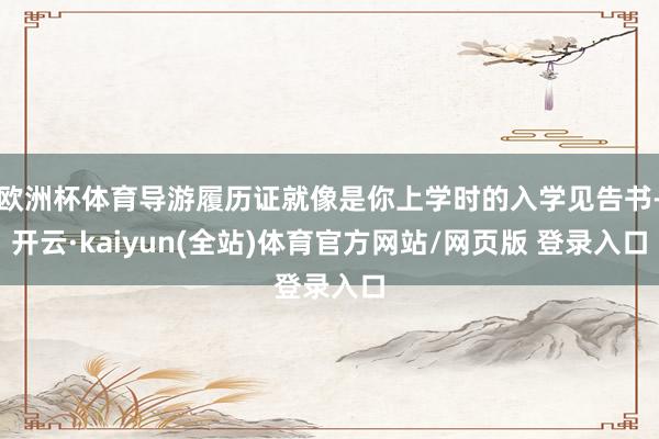 欧洲杯体育导游履历证就像是你上学时的入学见告书-开云·kaiyun(全站)体育官方网站/网页版 登录入口