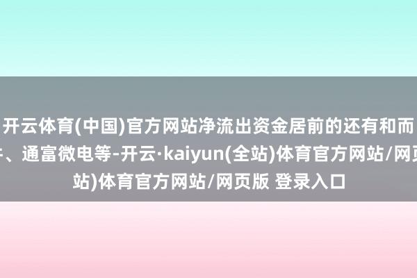 开云体育(中国)官方网站净流出资金居前的还有和而泰、润和软件、通富微电等-开云·kaiyun(全站)体育官方网站/网页版 登录入口