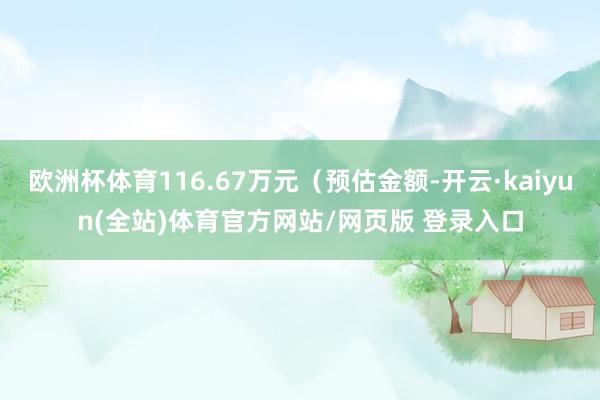 欧洲杯体育116.67万元（预估金额-开云·kaiyun(全站)体育官方网站/网页版 登录入口