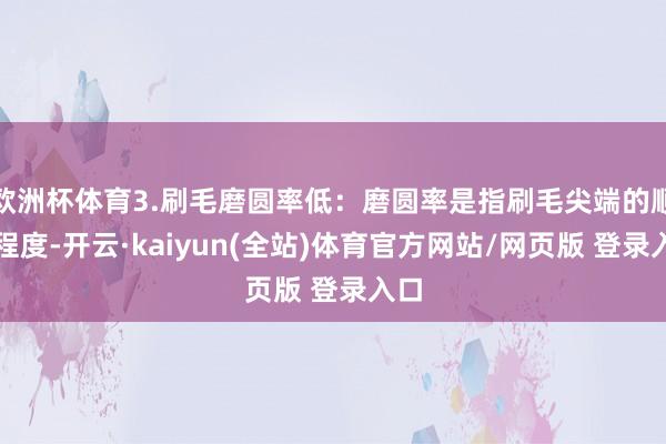 欧洲杯体育3.刷毛磨圆率低：磨圆率是指刷毛尖端的顺耳程度-开云·kaiyun(全站)体育官方网站/网页版 登录入口