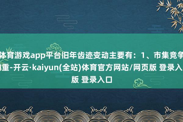 体育游戏app平台旧年齿迹变动主要有：1、市集竞争加重-开云·kaiyun(全站)体育官方网站/网页版 登录入口